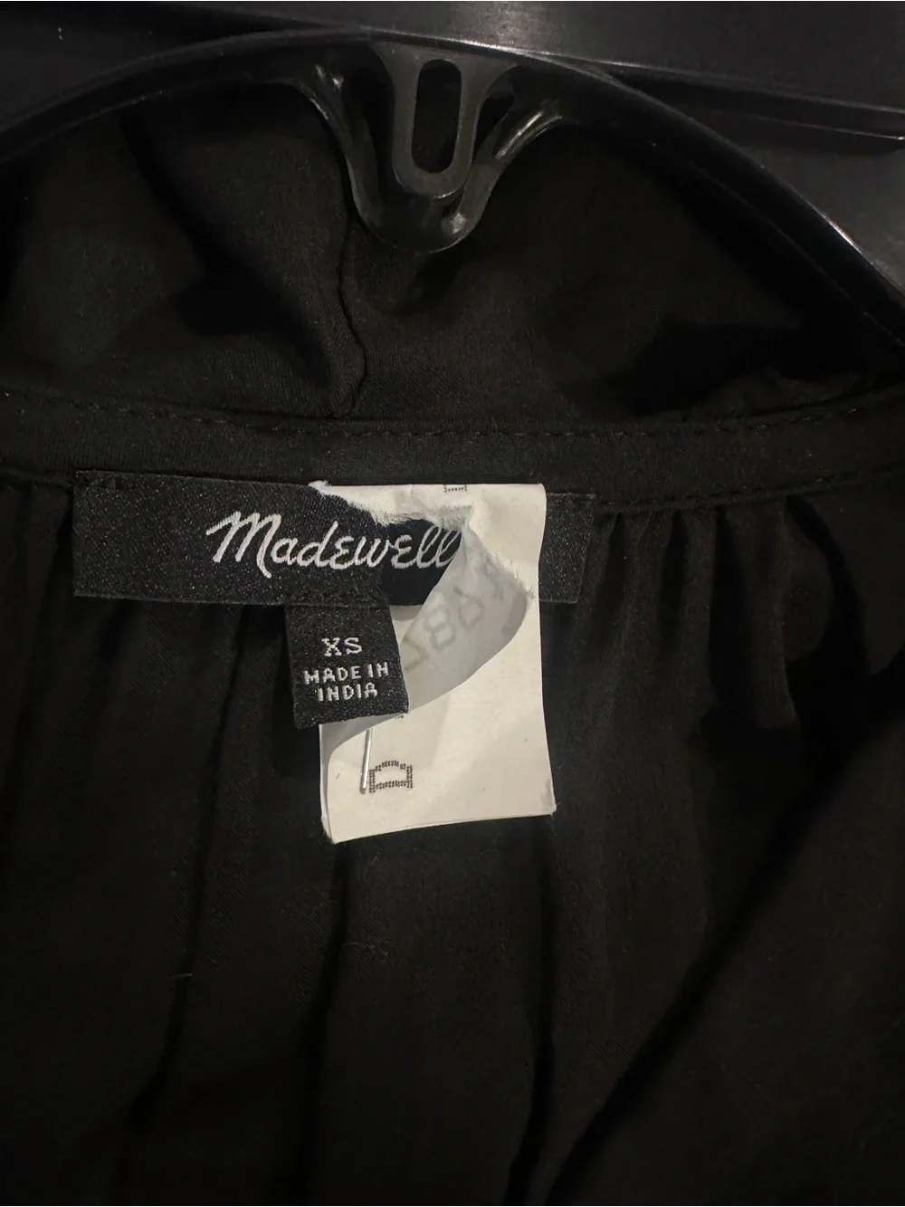 Madewell Black Ruffle-Front Blouse